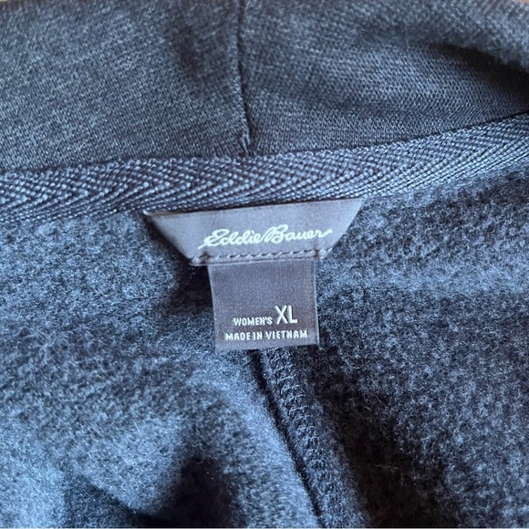 Eddie Bauer Women's Camp Fleece Wrap Open Front Cardigan Dark Gray Size XL - Picture 7 of 8